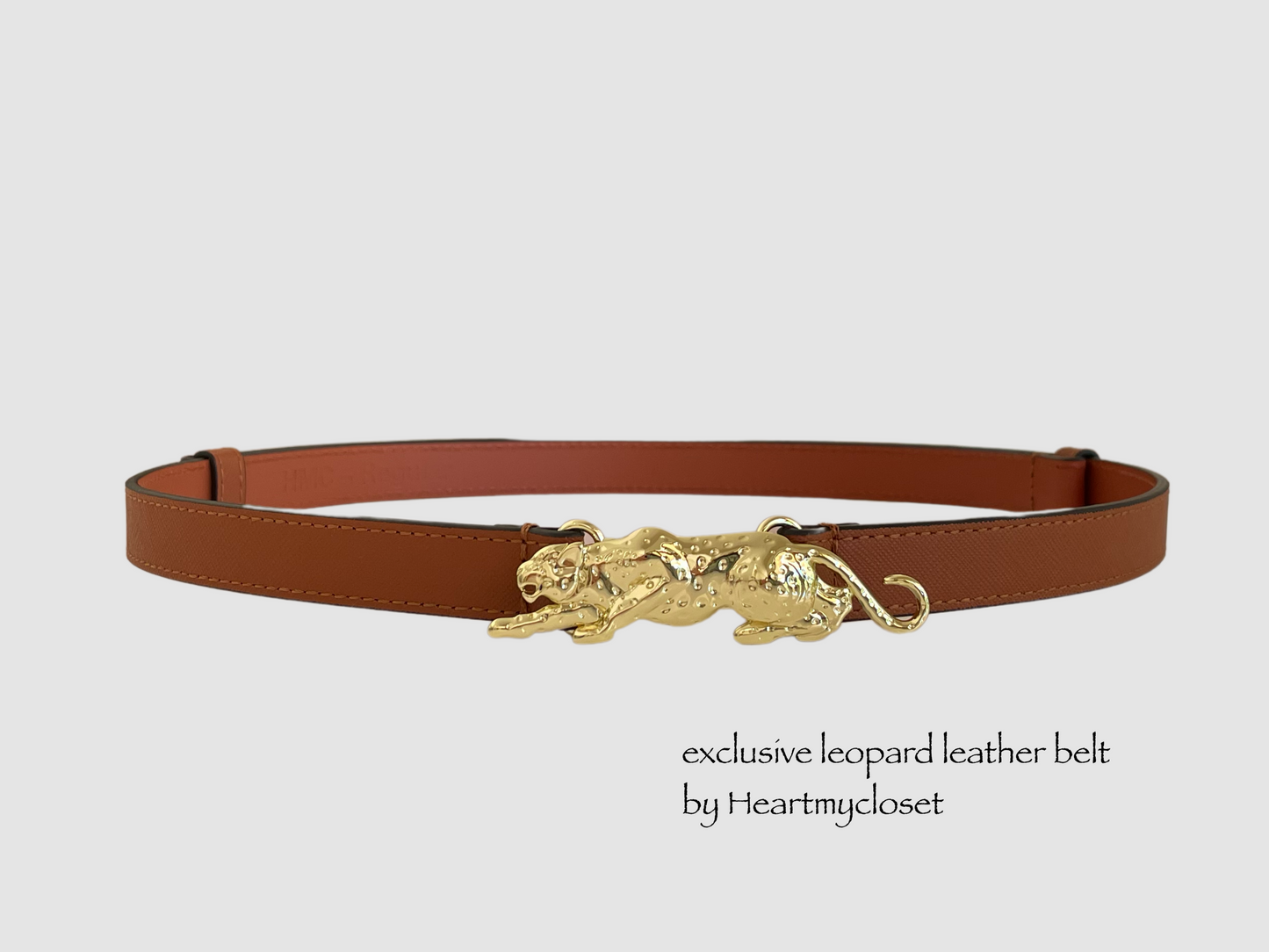 Leopard adjustable leather belt