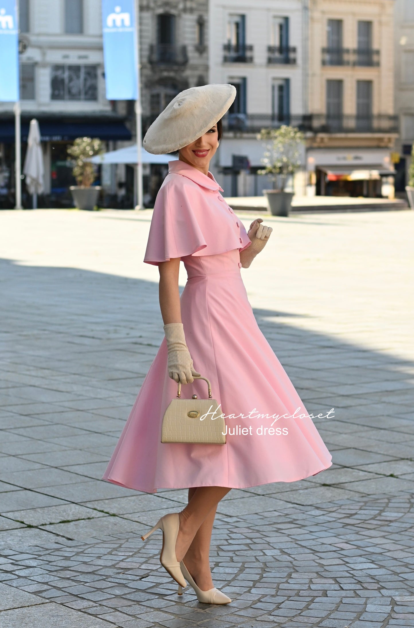 Juliet dress and cape- 40s 50s swing dress with matching cape
