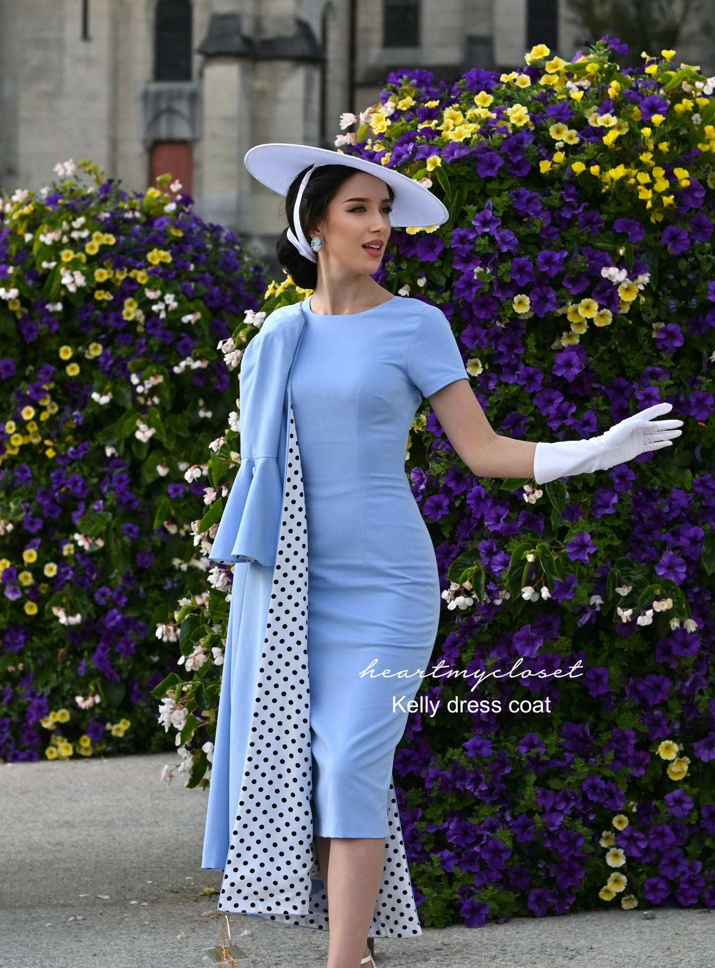 Kelly coat and dress baby blue- retro vintage inspired