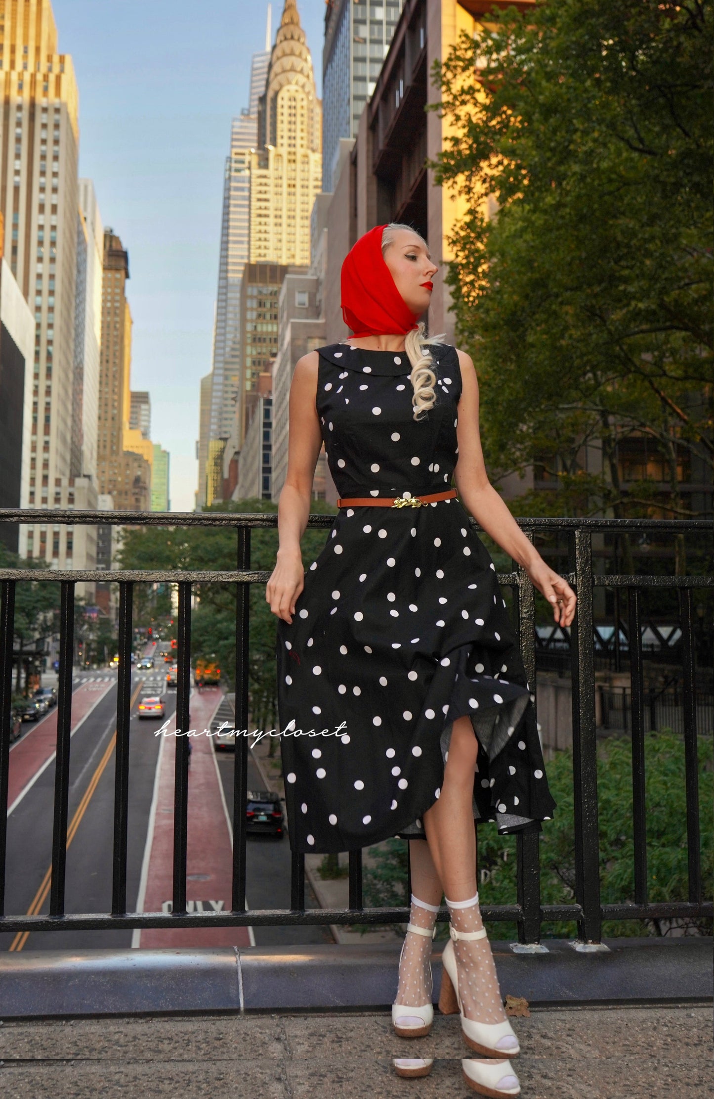 Polkadot swing dress 1950s inspired - custom all sizes