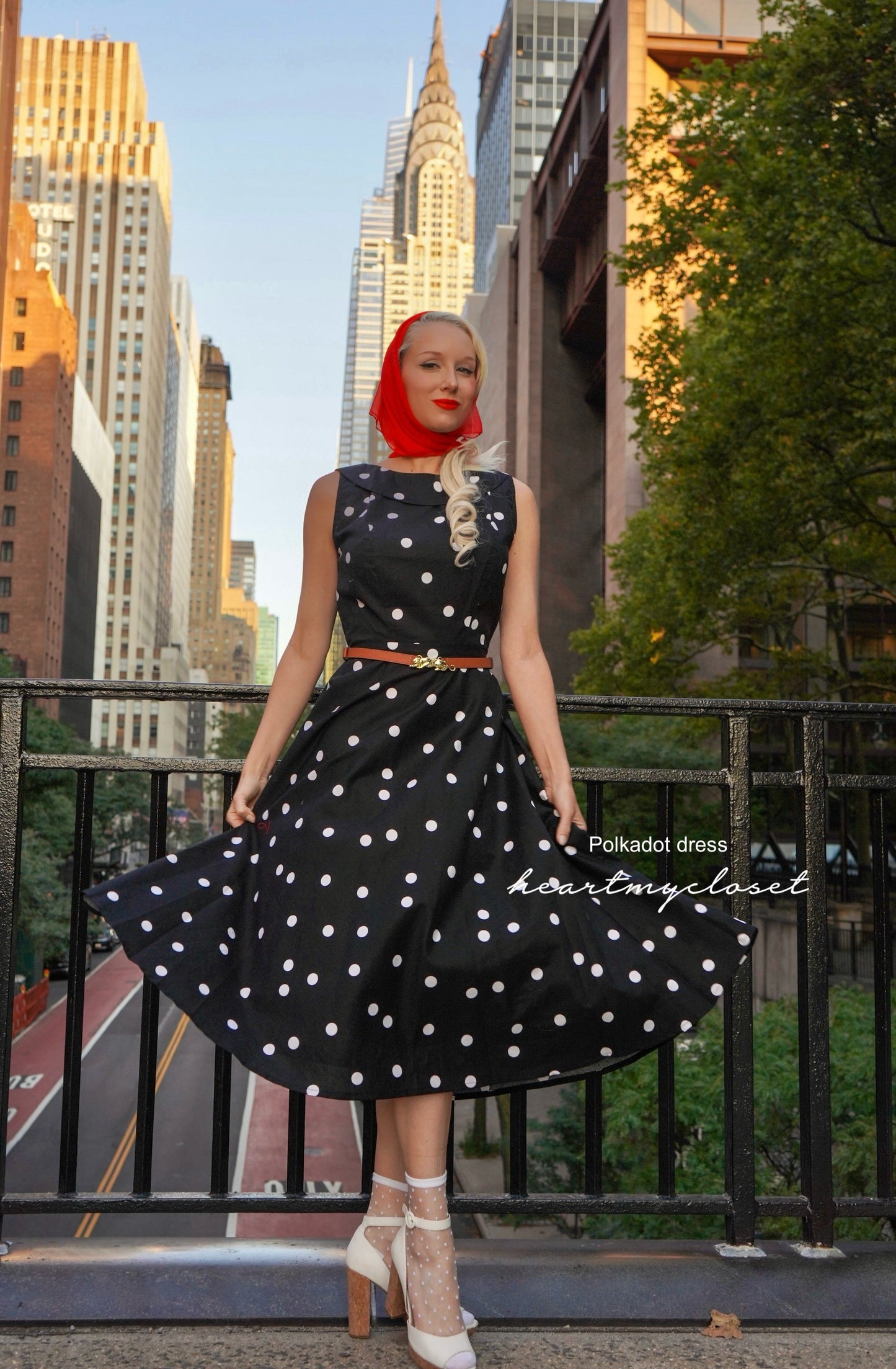 Polkadot swing dress 1950s inspired - custom all sizes