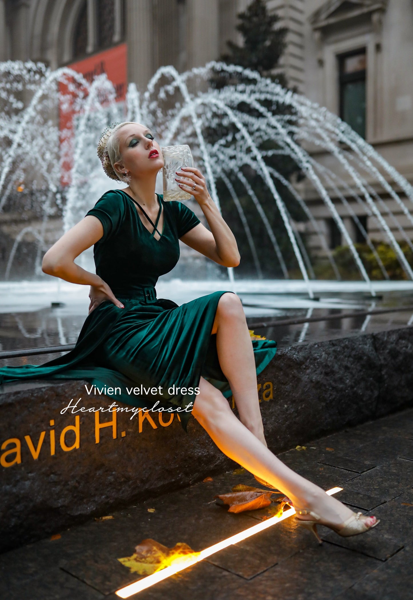 Vivien velvet pencil dress + removable skirt wrap