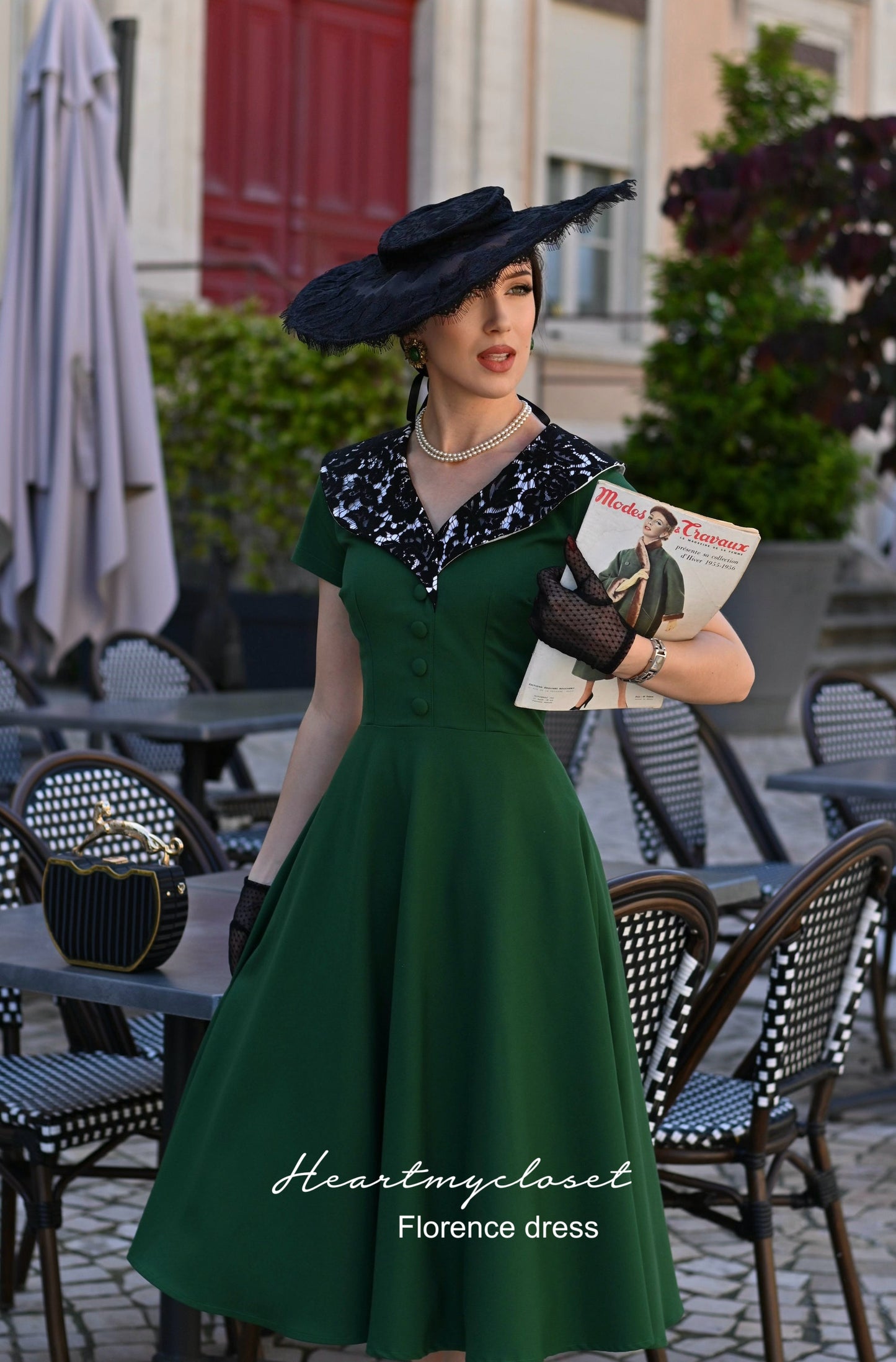 Florence - lace collar swing dress 1950s inspired
