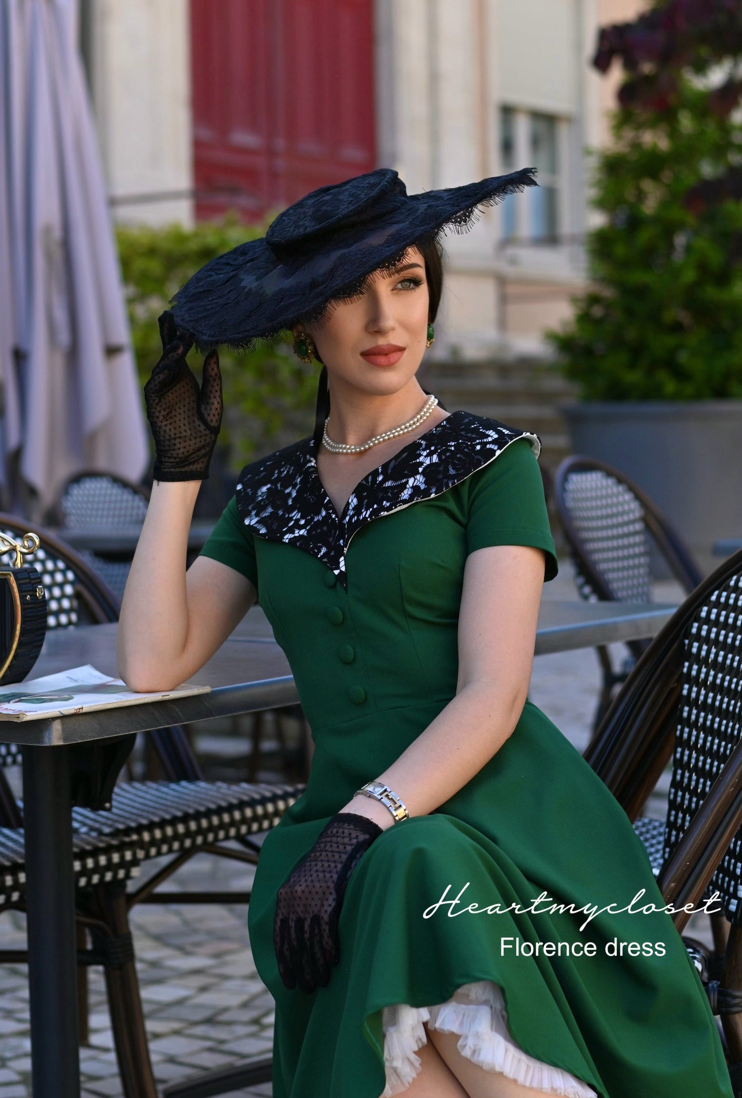 Florence - lace collar swing dress 1950s inspired