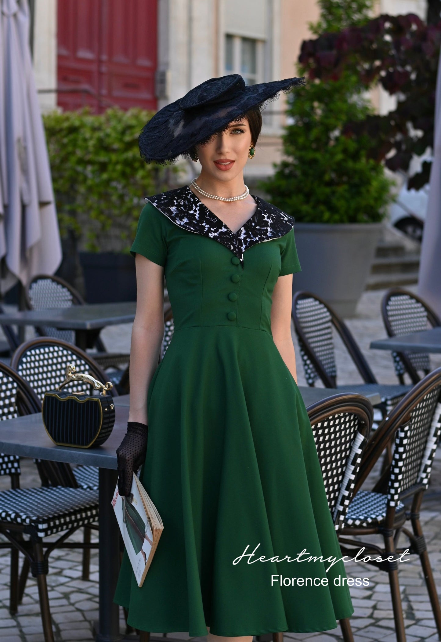 Florence - lace collar swing dress 1950s inspired