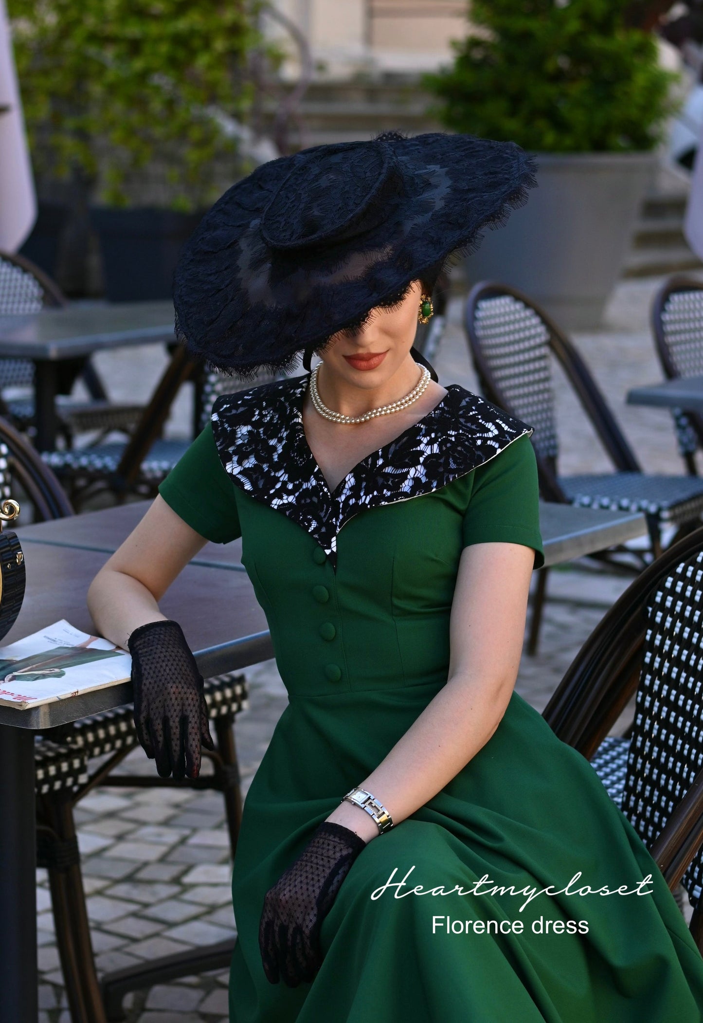 Florence - lace collar swing dress 1950s inspired