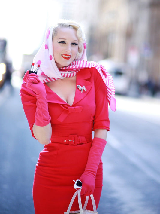 bow tie front- vintage tv inspired dress 50s 60s