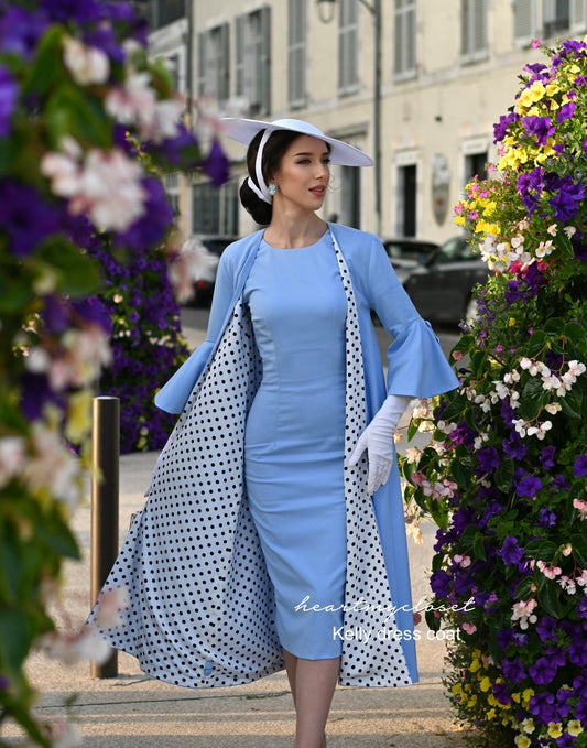 Kelly coat and dress  baby blue- retro vintage inspired