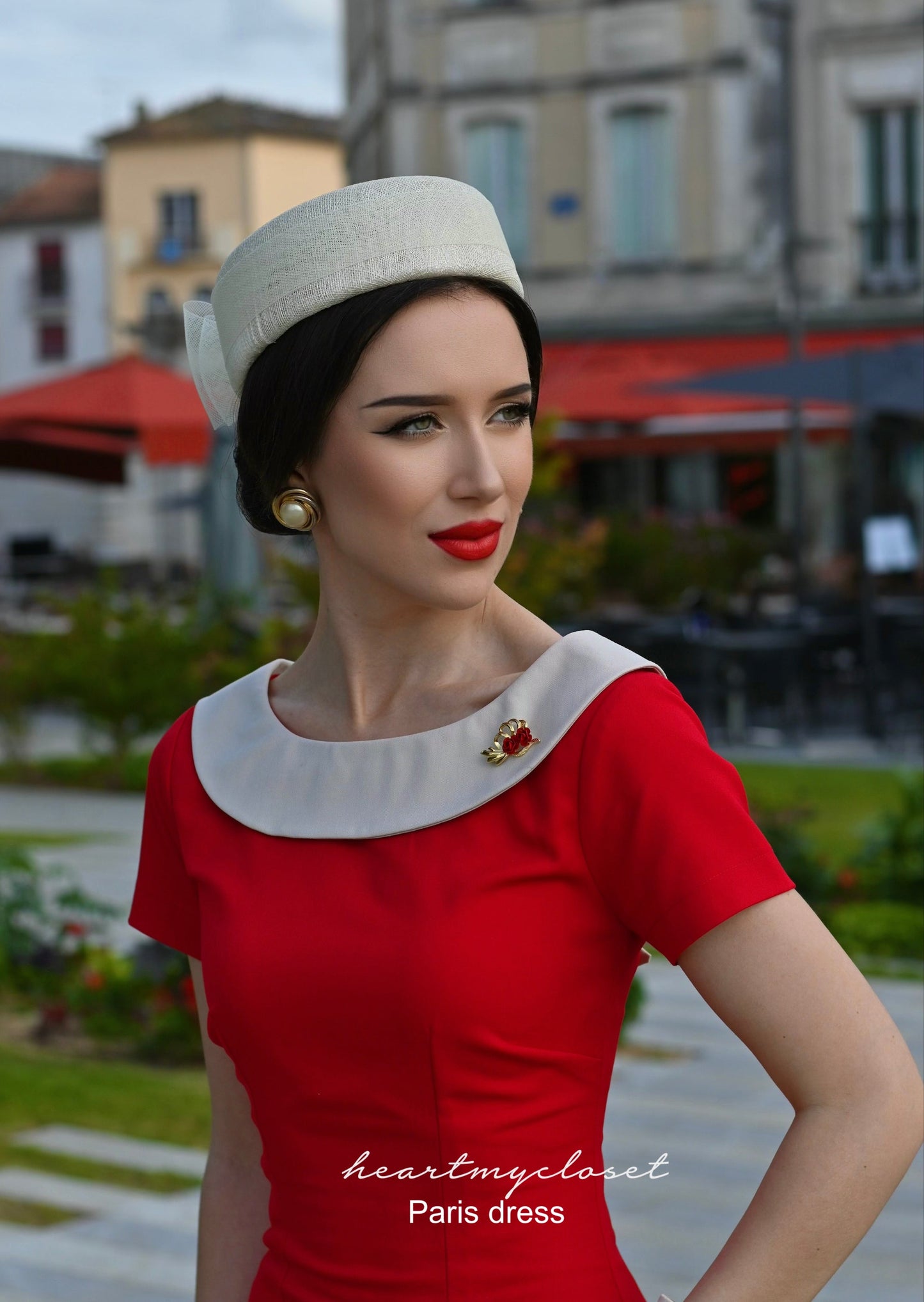 Paris - retro vintage pencil dress bow back