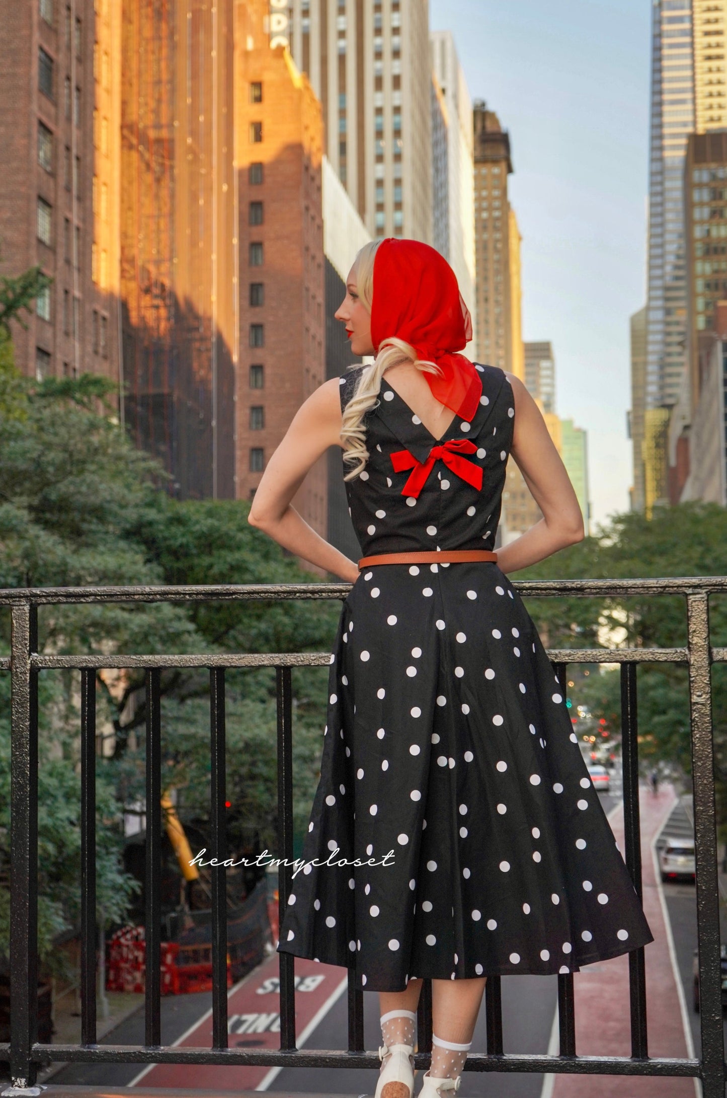 Polkadot swing dress 1950s inspired - custom all sizes