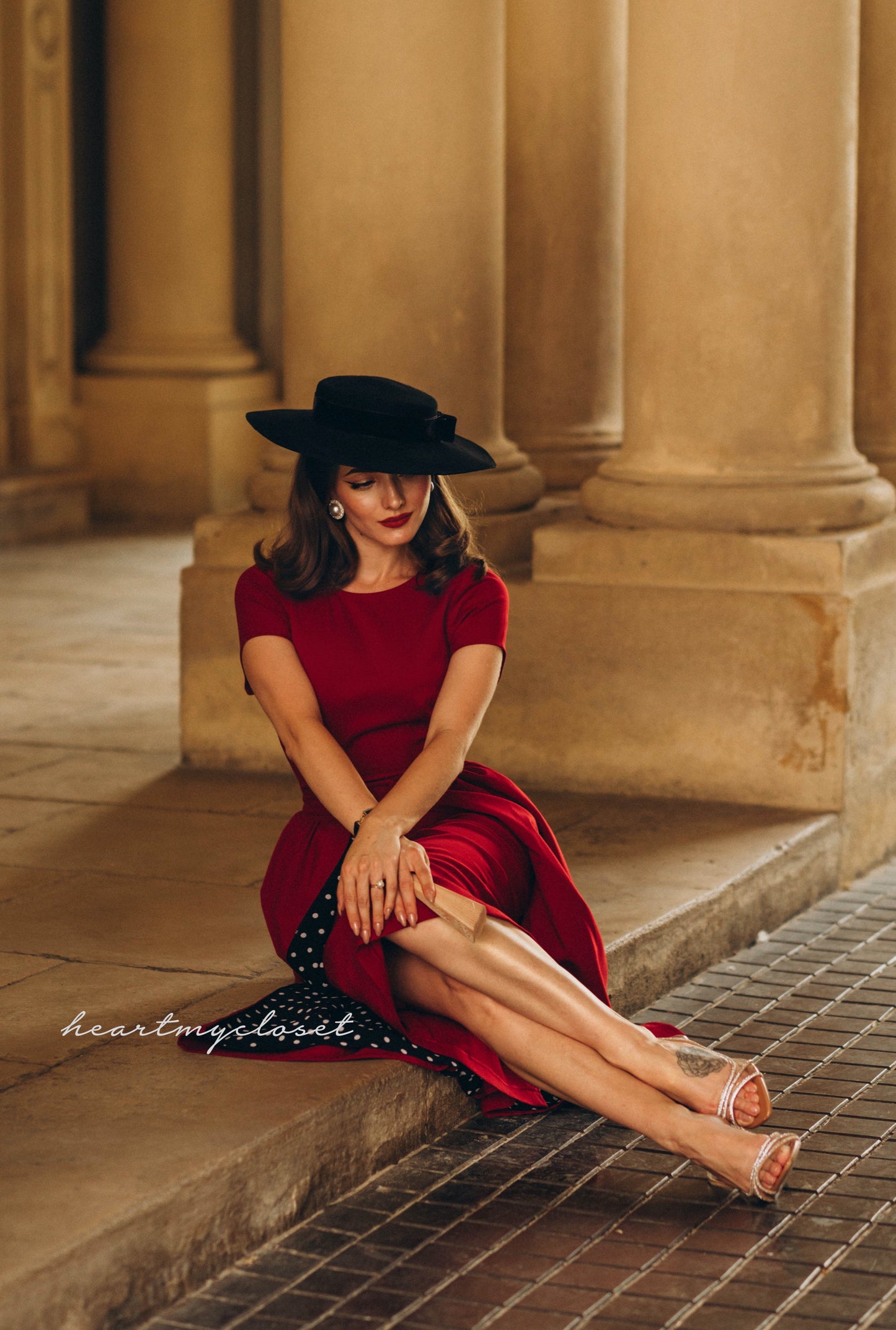 polkadot ROSE pencil dress + removable skirt wrap