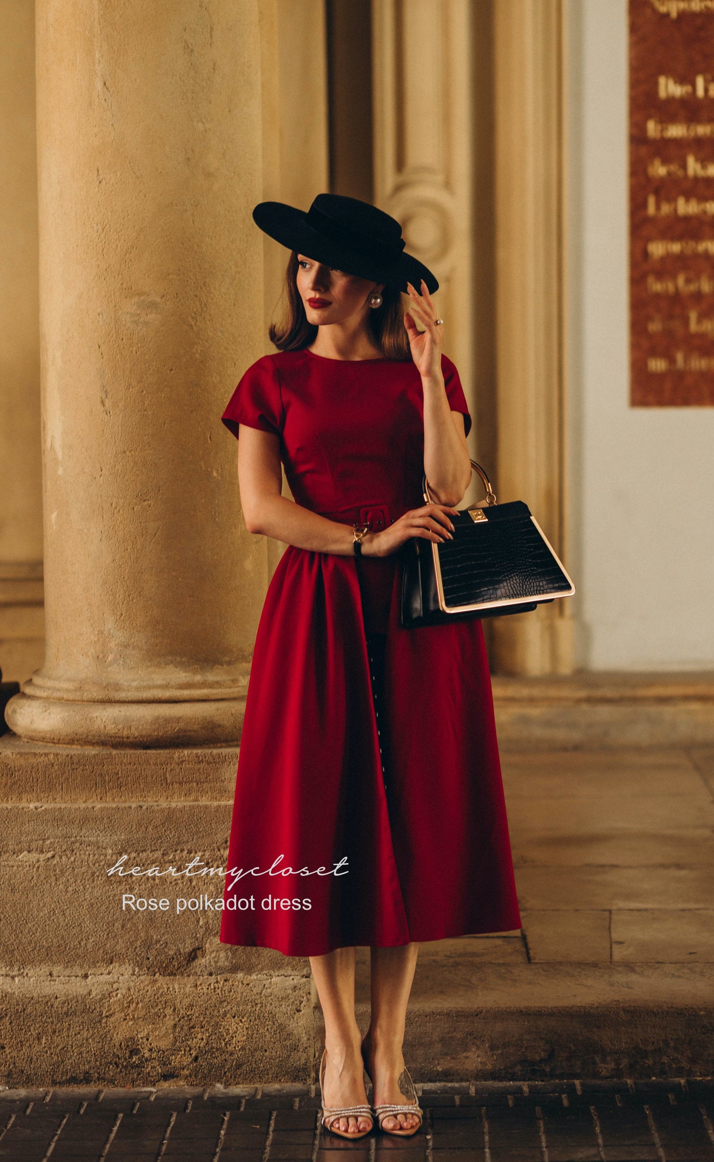 polkadot ROSE pencil dress + removable skirt wrap