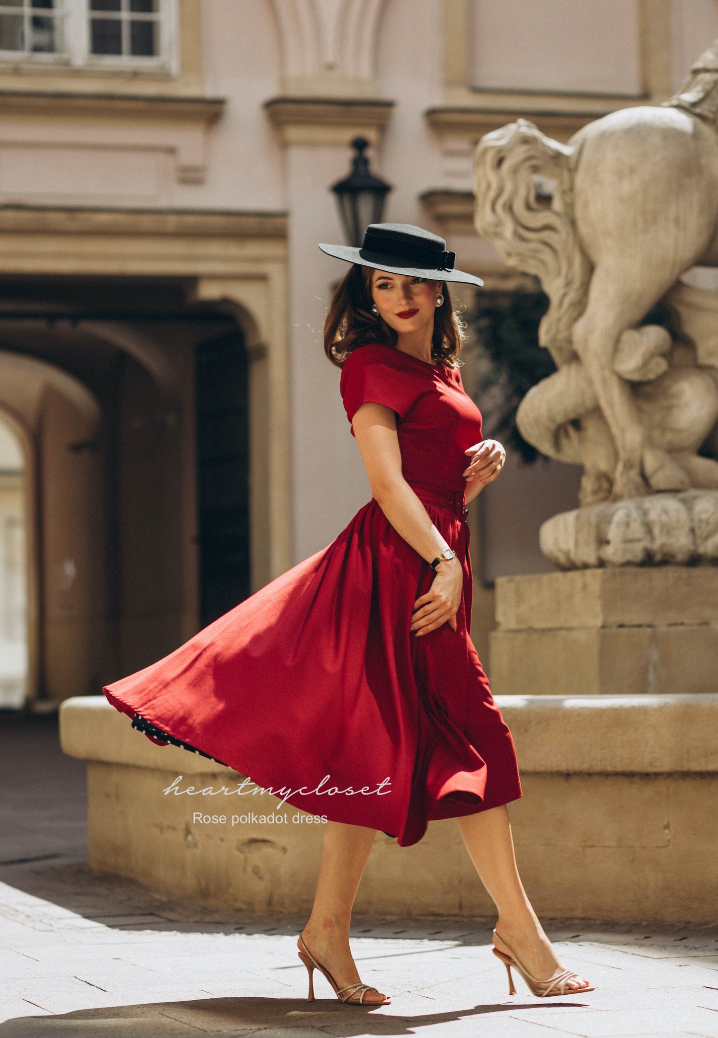 polkadot ROSE pencil dress + removable skirt wrap