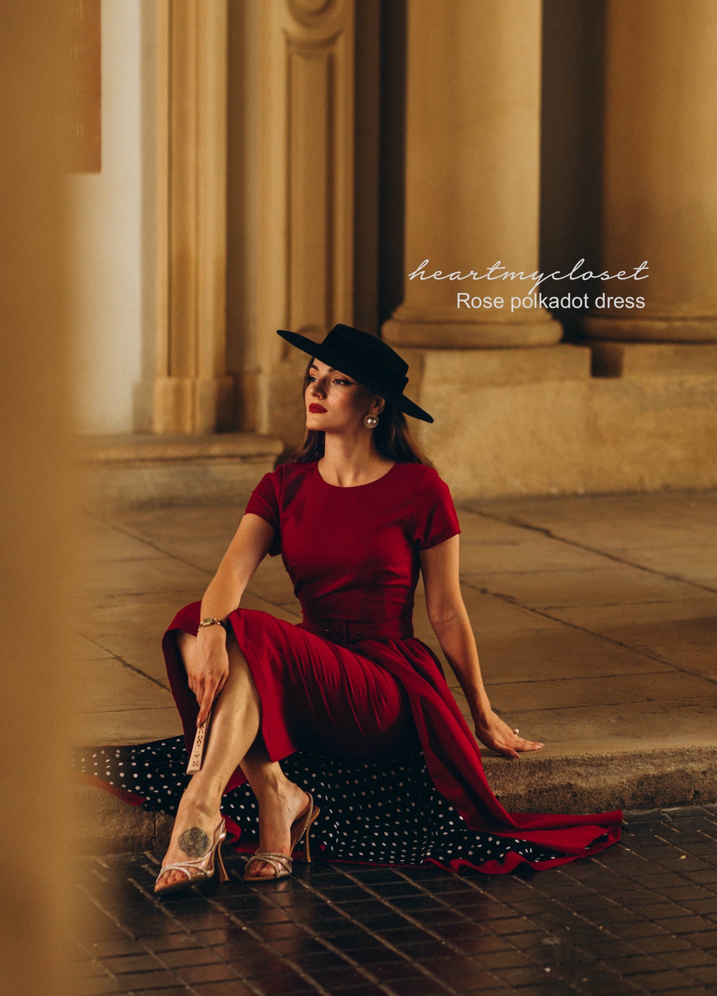polkadot ROSE pencil dress + removable skirt wrap