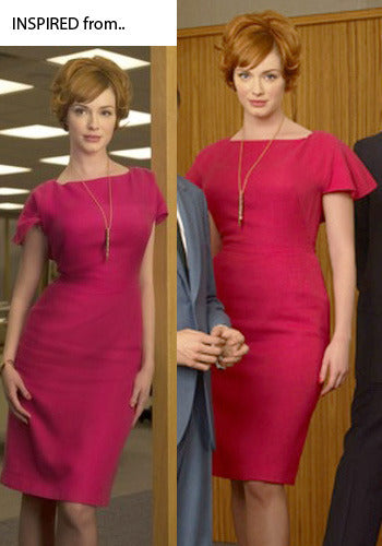 Carol - Joan Holloway vintage dress ruffle sleeves 60s