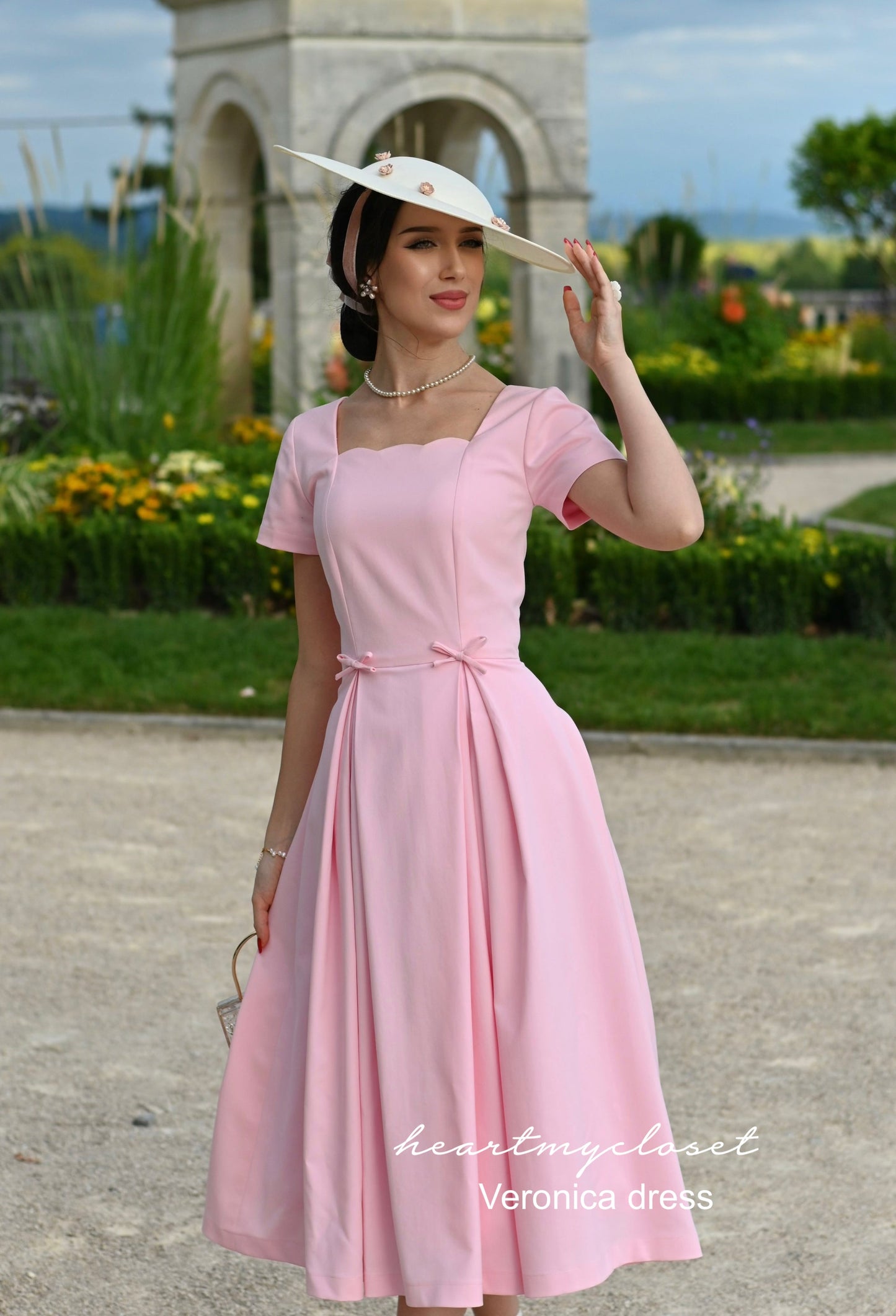 Veronica dress - scallop neckline vintage inspired dress