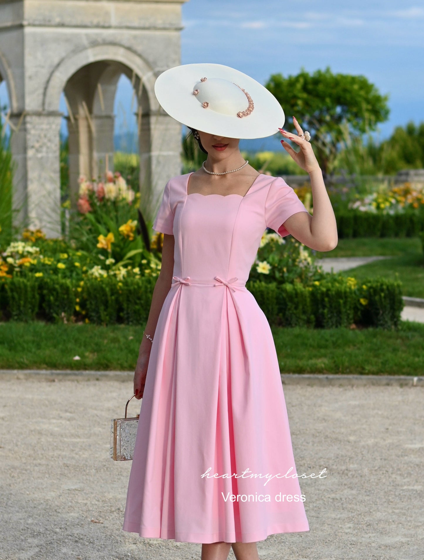 Veronica dress - scallop neckline vintage inspired dress