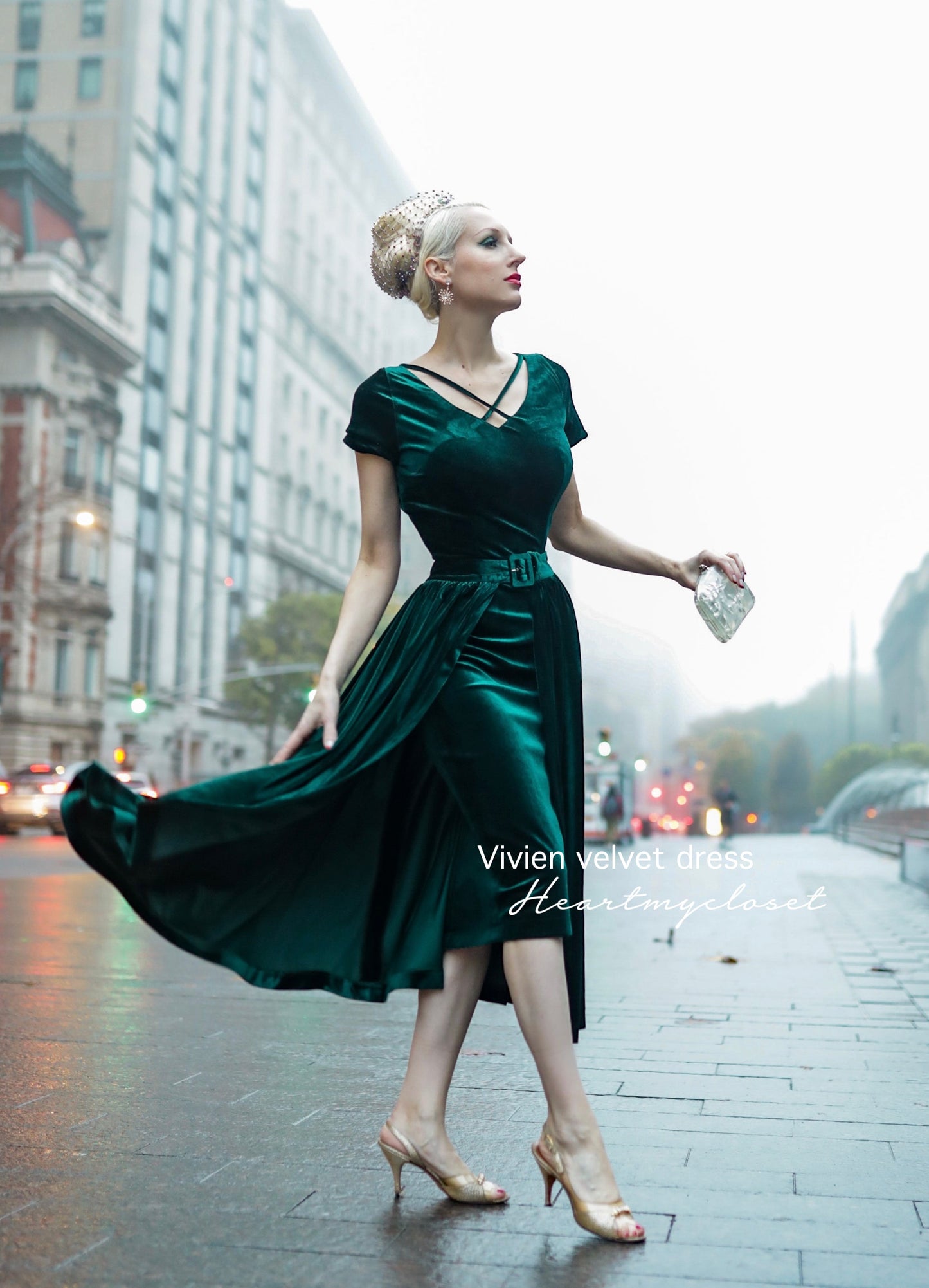 Vivien velvet pencil dress + removable skirt wrap