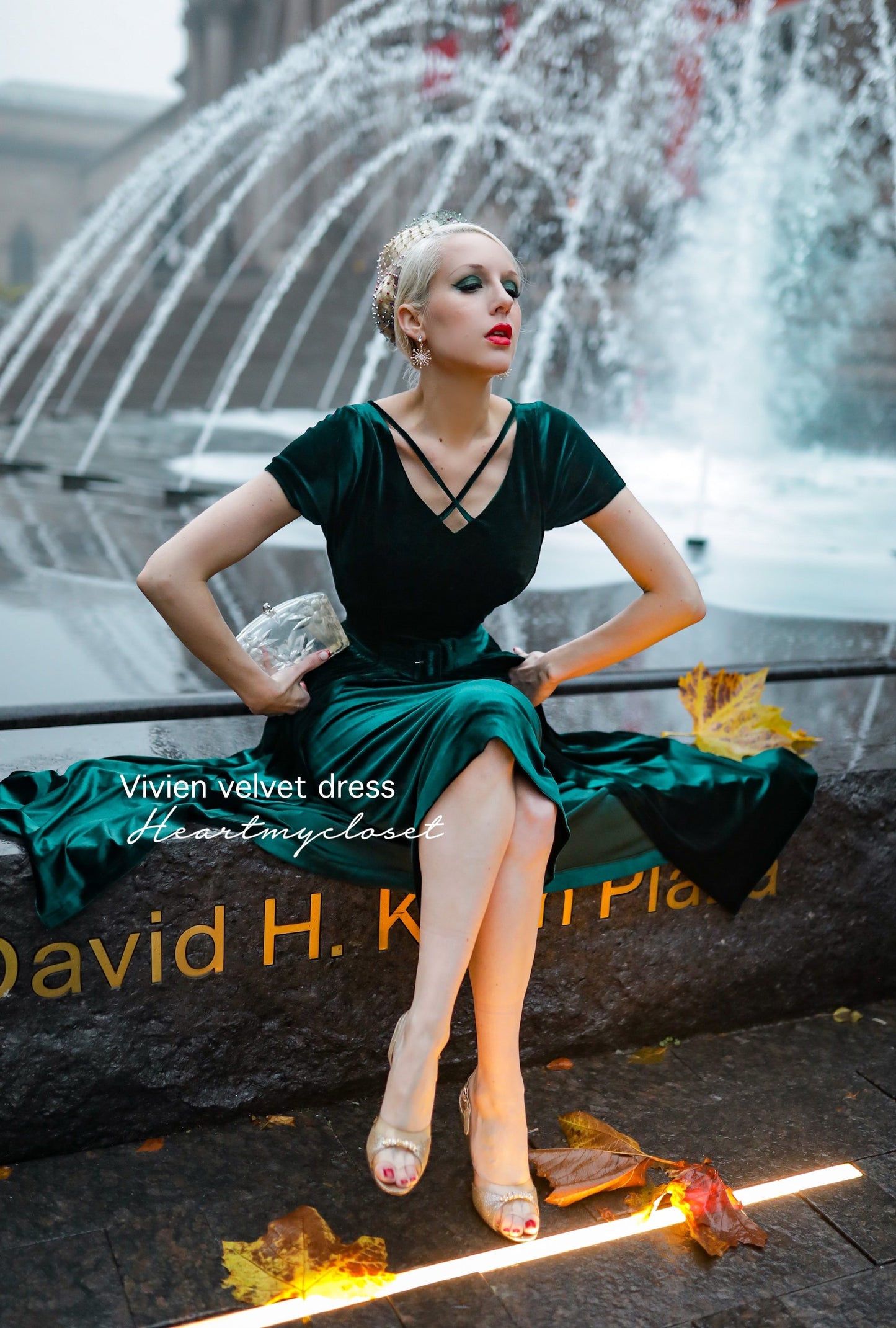 Vivien velvet pencil dress + removable skirt wrap