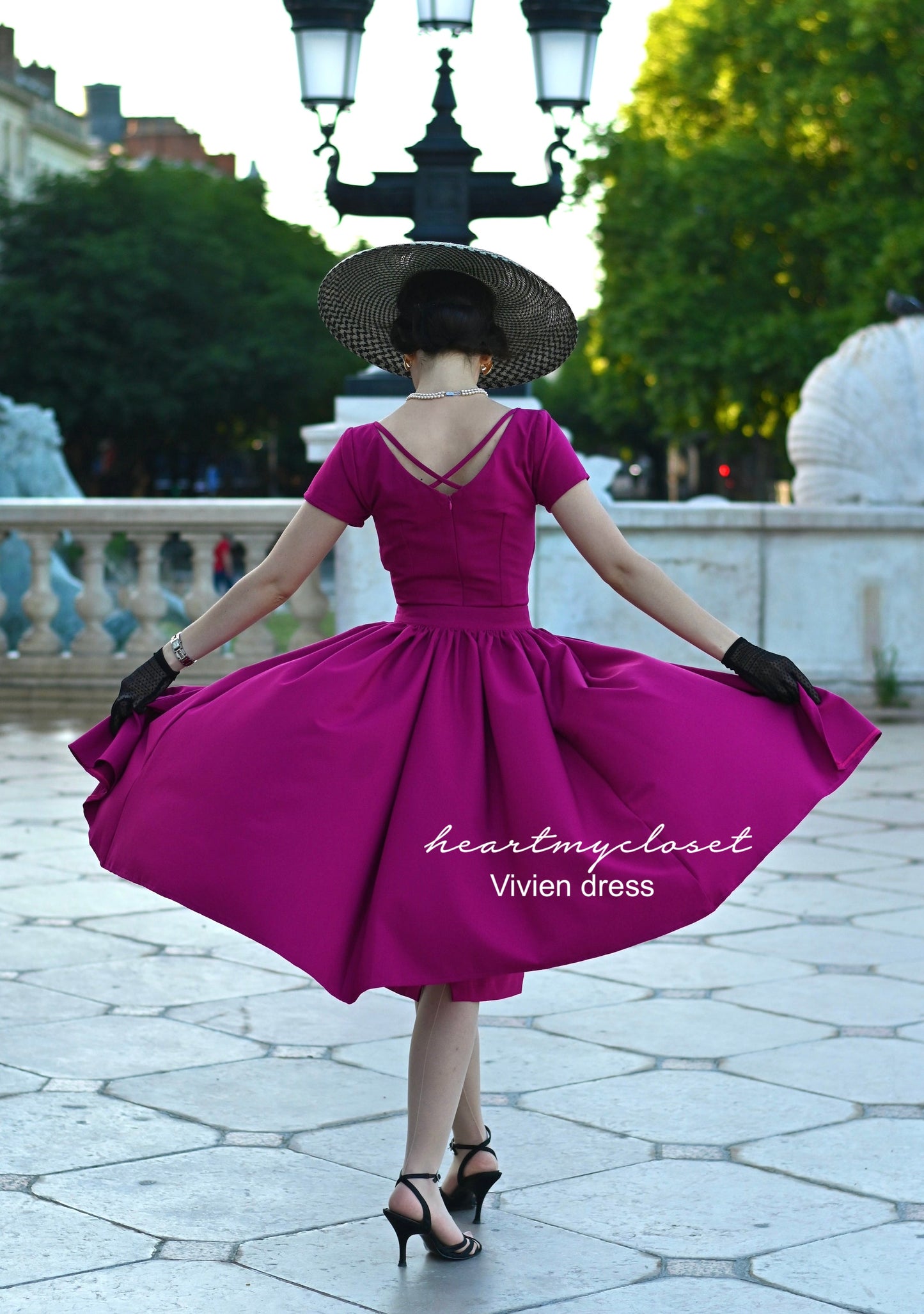 Vivien red pencil dress + removable skirt wrap